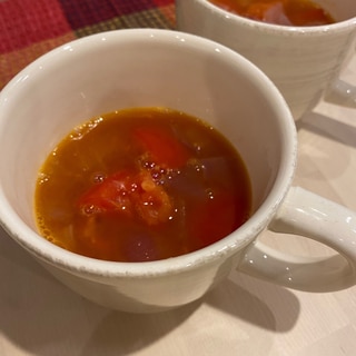 サラダ素材で☆食べるスープ